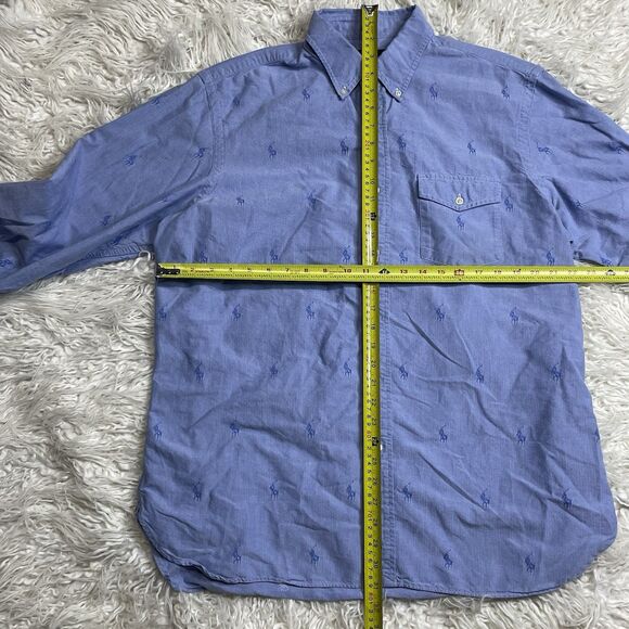 Polo Ralph Lauren Button Long Sleeve Shirt Monogram Embroidered Pony Men’s XL - Picture 3 of 5